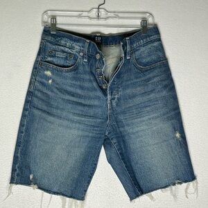 GAP size 6 high waist Bermuda jean shorts